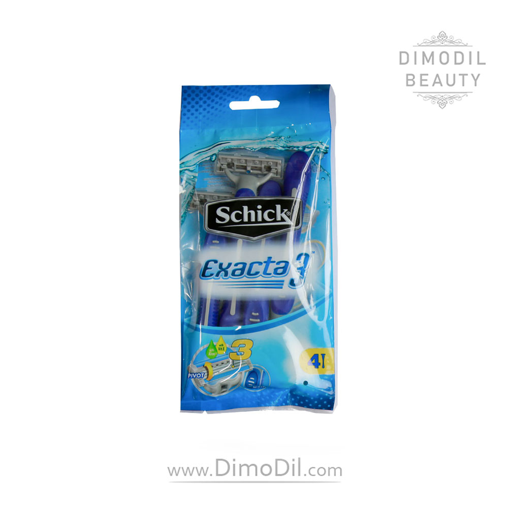 تیغ اصلاح 3 لبه مردانه شیک مدل Exacta3 بسته 4 عددی
