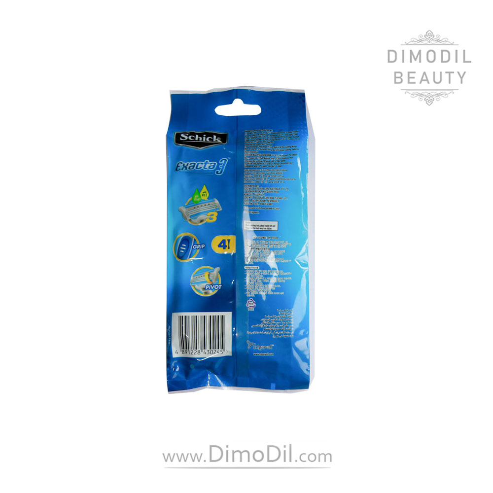 تیغ اصلاح 3 لبه مردانه شیک مدل Exacta3 بسته 4 عددی