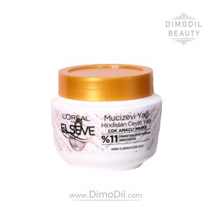 ماسک مو کاسه ای داخل حمام لورال مناسب موهای خشک تا نرمال loreal مدل mucizevi yag