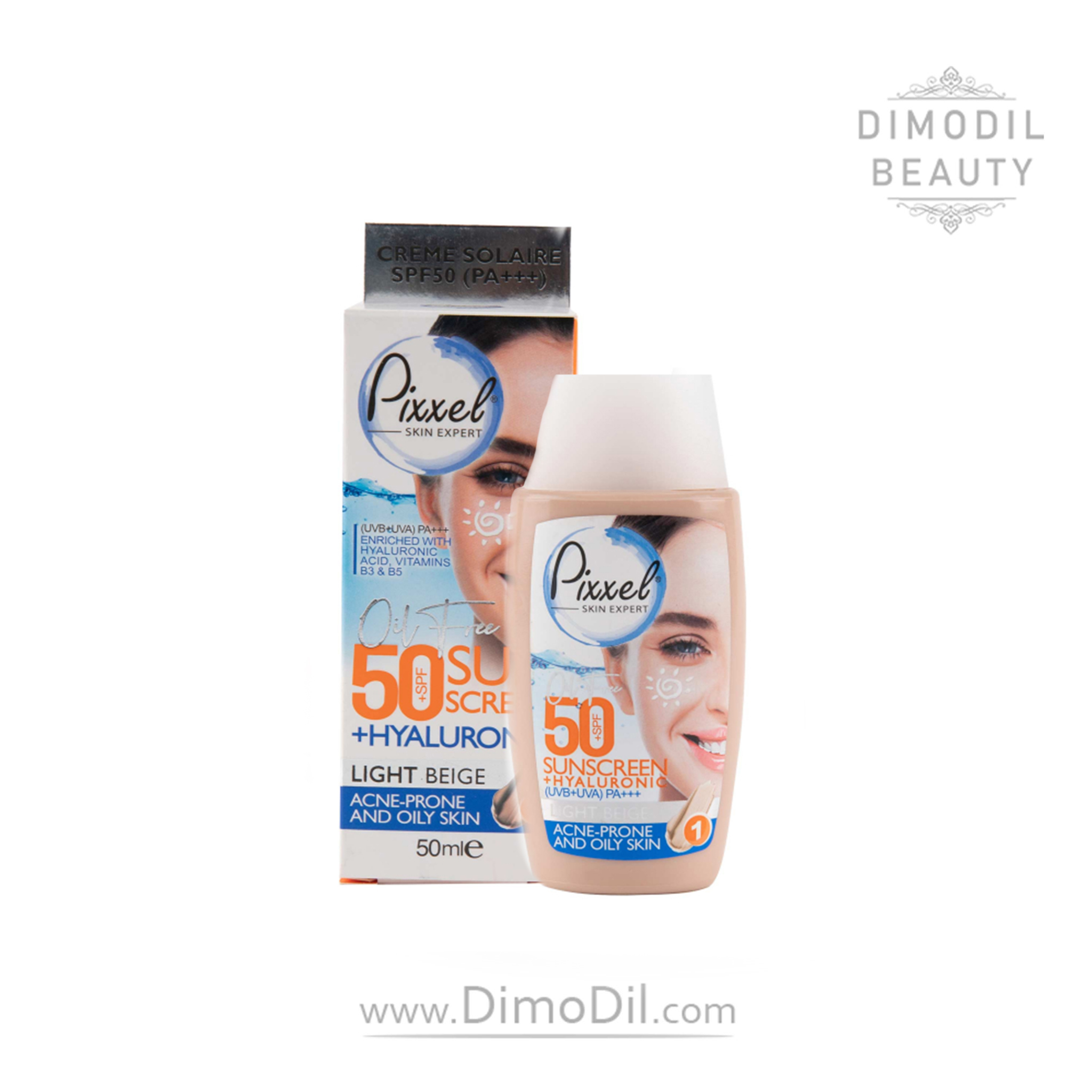 کرم ضد آفتاب رنگ بژ روشن پیکسل Pixxel مناسب پوست‎ های چرب و جوش دار و مختلط light beige O1